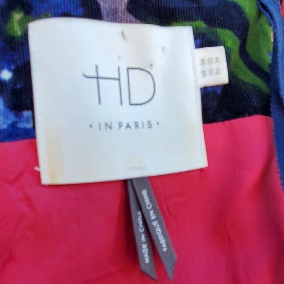 HD in Paris Anthropologie Size 2 Corduroy Halter Dress Floral Velvet Paca - Picture 3 of 10
